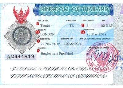 visa thailand visas travel sample samples usa declaration china