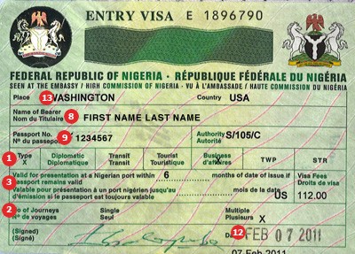 Nigeria Visa Sample
