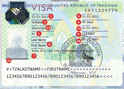 Tanzania Visa Sample